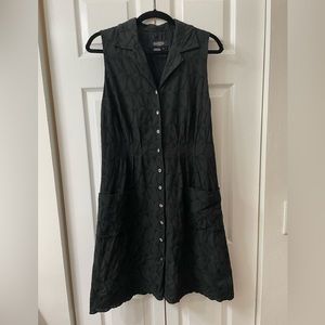Black sleeveless cotton dress, pockets. Size 10